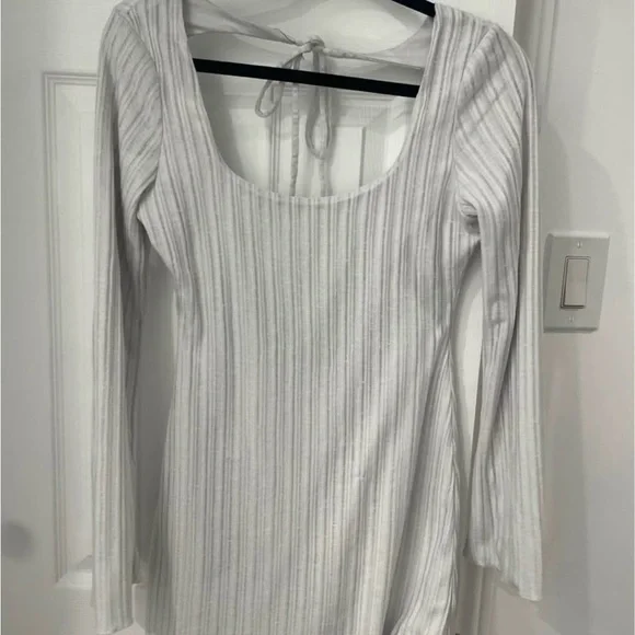 Tiger Mist White Ribbed Mini Dress - Picture 1 of 2